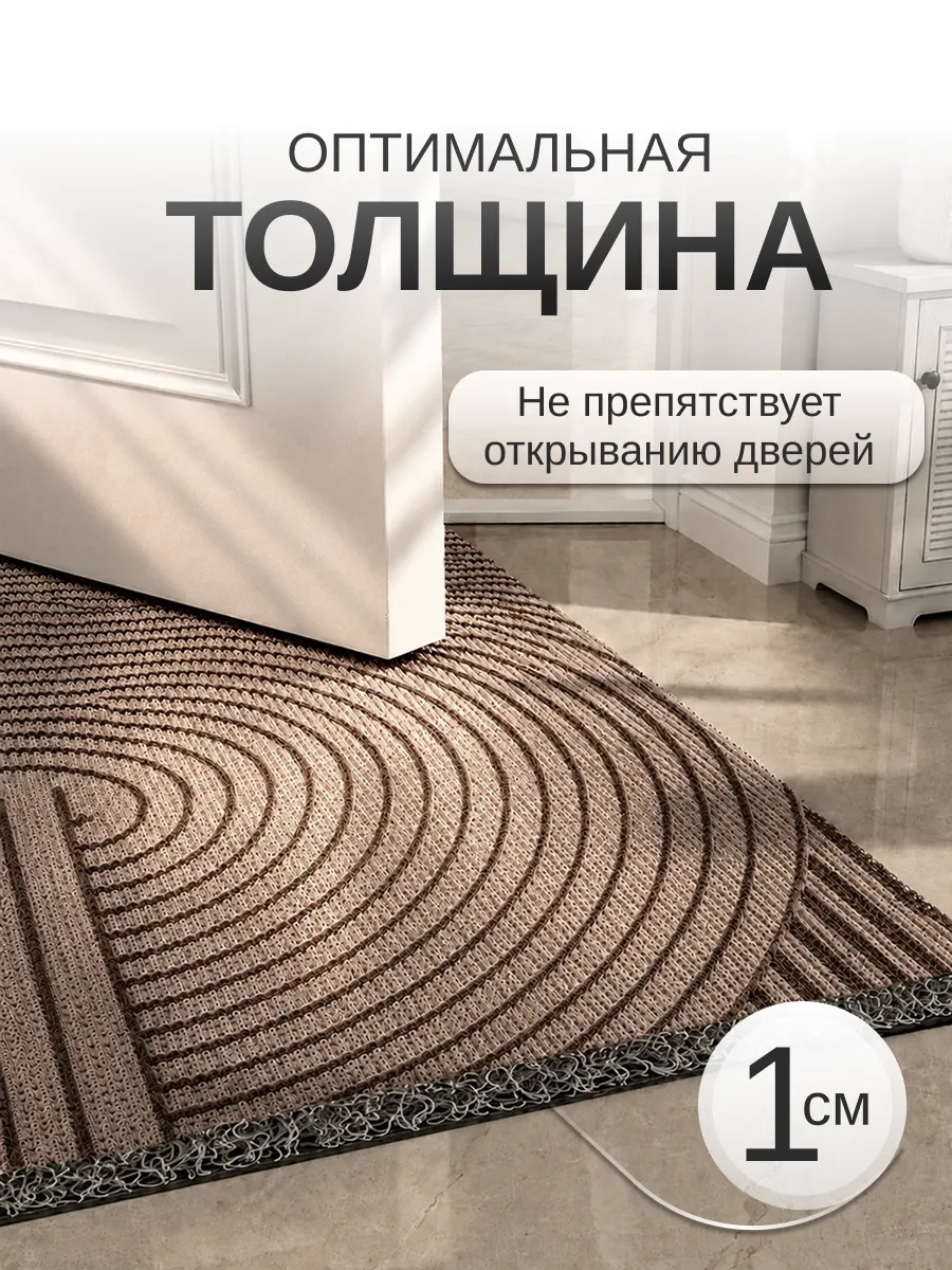 Толщина 1 см, не мешает двери